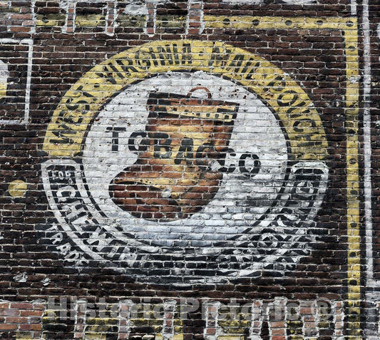 Grafton, WV Photo - Part of an Old Mail Pouch Chewing Tobacco Sign on a Wall in Downtown Grafton, West Virginia
