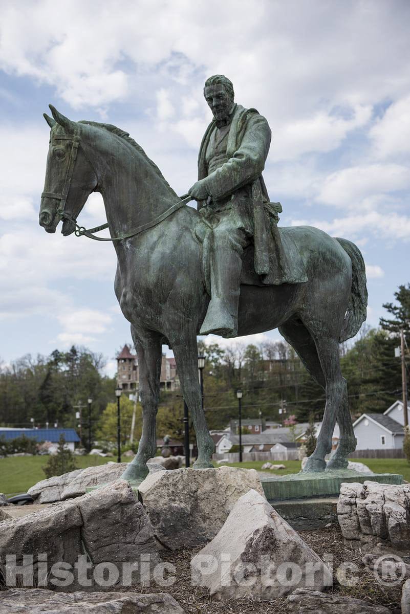 Photo - Equestrian Statue of Henry Cassaway Davis in Elkins, West Virginia, Where Davis & Elkins College Carries his Name- Fine Art Photo Reporduction