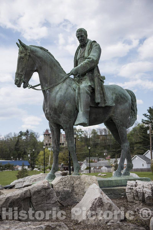 Photo - Equestrian Statue of Henry Cassaway Davis in Elkins, West Virginia, Where Davis & Elkins College Carries his Name- Fine Art Photo Reporduction