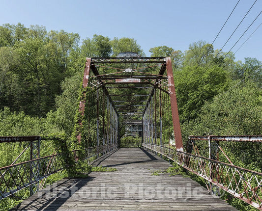 Glenville, WV Photo - A Rusted, Now Closed, Steel Bridge, Constructed in 1885 in Glenville, WV