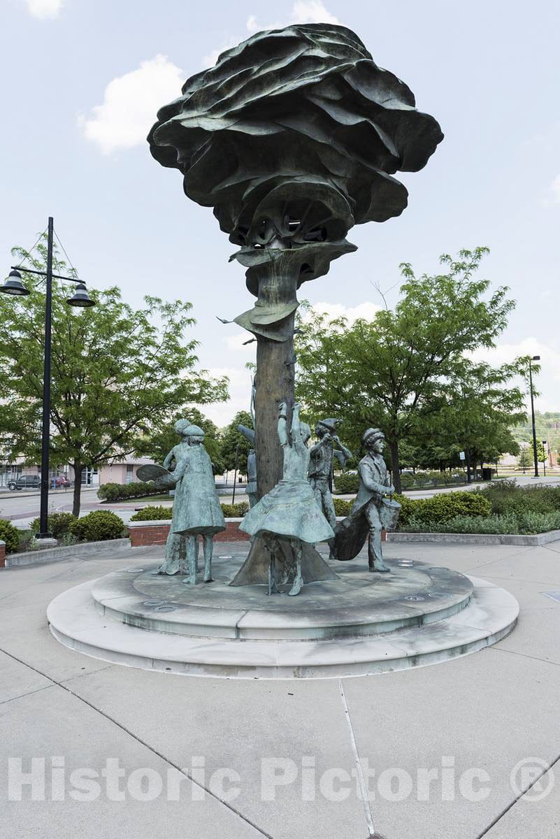 Photo - Festival Delle Arti, a 2005 sculpture by Harry Marinsky, in front of The Clay Center for the Arts and Sciences of West Virginia, in Charleston- Fine Art Photo Reporduction