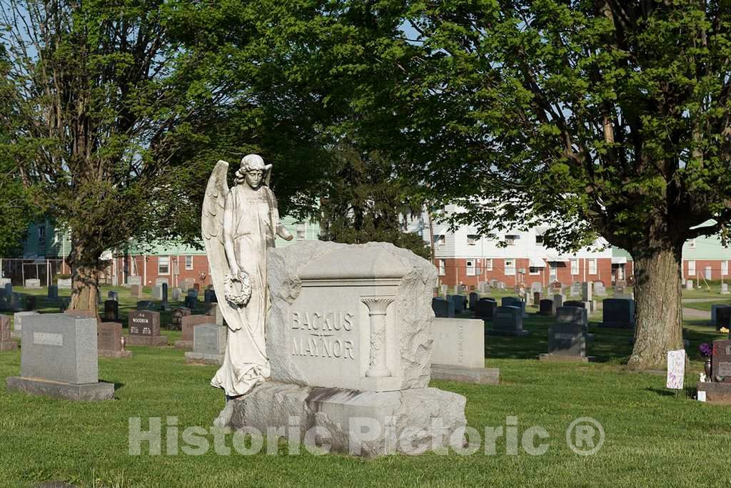 Photo - Gravestones at Sunset Memorial Park in Charleston, West Virginia- Fine Art Photo Reporduction