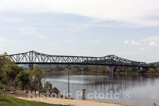 Huntington, WV Photo - The Robert C. Byrd Bridge, a 720-foot continuous truss bridge that crosses the Ohio River between Huntington, West Virginia, and Chesapeake, Ohio