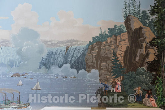 Photo - Hand-Painted Wallpaper at Morgan's Mount Vernon Farm of Southside, West Virginia- Fine Art Photo Reporduction