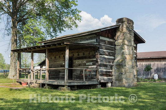 Photo - The Allen Log Cabin at The West Virginia State Farm Museum, a 50-Acre Historical Tract to which 32 Old Farm Buildings Have Been relocated- Fine Art Photo Reporduction