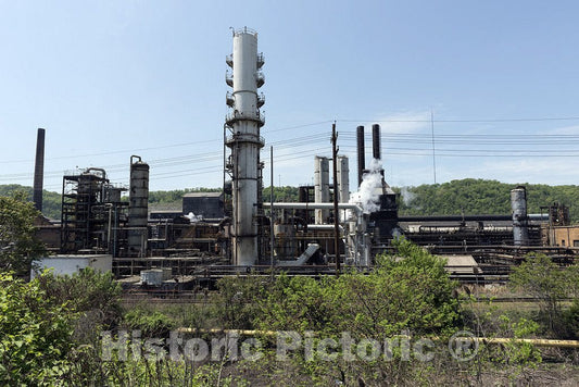 Follansbee, WV Photo - Scene at the Mountain State Carbon Co. industrial plant in Follansbee, West Virginia, which produces coke for area steel mills