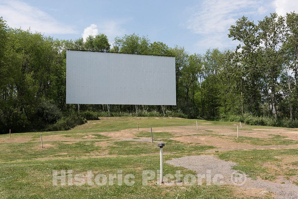 Photograph- The Screen and Sound Poles (Minus Their Audio Boxes) at The Hilltop Drive-in Theater in Chester, West Virginia, which was Once one of 75 Active Drive-in Movie theaters in The State