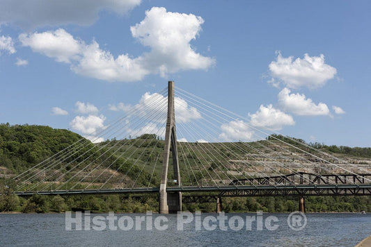 Newell, WV Photo - The Newell Toll Bridge Across The Ohio River Between Newell, West Virginia, and East Liverpool, Ohio