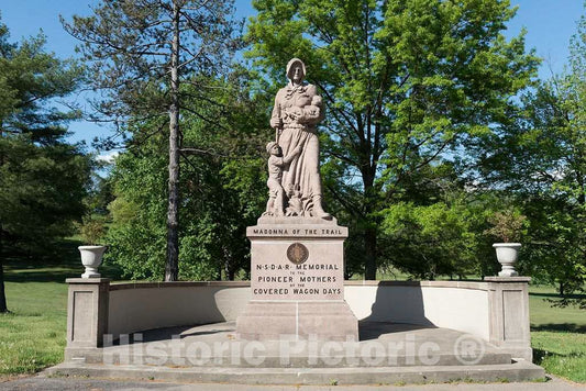 Photo - One of Twelve Famous Madonna of The Trail Statues, This one Located Along The National Road in Wheeling, West Virginia- Fine Art Photo Reporduction