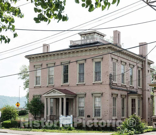 Photo - The Henry K. List House, on Main Street in Wheeling, West Virginia, was Built in 1858, for The President of The City Bank of Wheeling- Fine Art Photo Reporduction