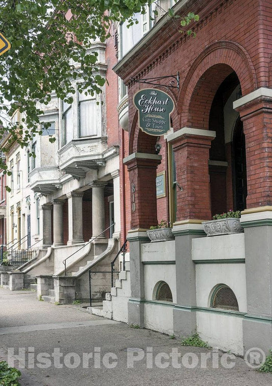 Photo - A Block of Main Street in Wheeling, West Virginia. in The Foreground is The Victorina-Style Eckhart House, Built in 1892 by Banker George W. Eckhart, Jr.