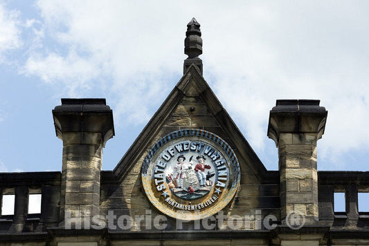 Moundsville, WV Photo - an Emblem Above The Entrance to The West Virginia State Penitentiary, a Retired, Gothic-Style Prison That Operated from 1876 to 1995
