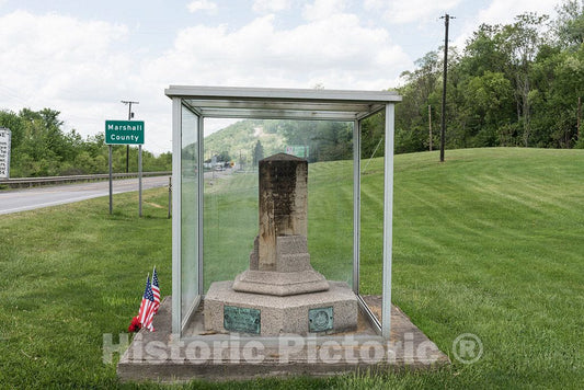 Photo - an Old Monument Marking The Famous Mason-Dixon Line, The Demarcation Between Free and Slave States Before The U.S. Civil War- Fine Art Photo Reporduction