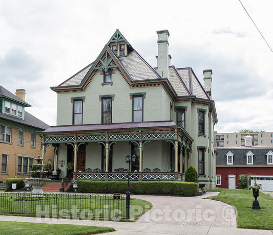 Photo - House at 1029 Juliana Street in The Julia-Ann Historic District of Parkersburg, West Virginia- Fine Art Photo Reporduction