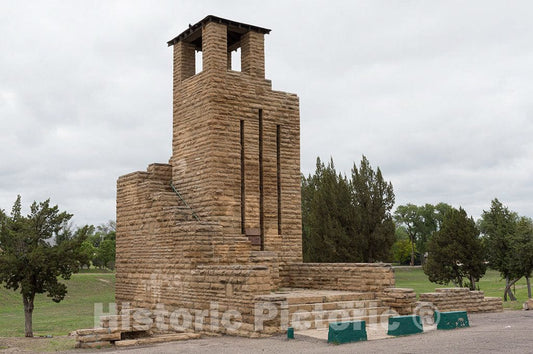 Photograph- The 28-foot-high sandstone observation towar at Willow Creek Park, developed in 1933 as Colorado's first Works Progress Administration (WPA) depression-era work project in Lamar