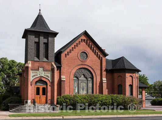 Photo- The Old First Methodist Episcopal Church, Also Known as First Methodist Episcopal Church, South, a Historic red-Brick Southern Methodist Church Building in Pueblo, Colorado