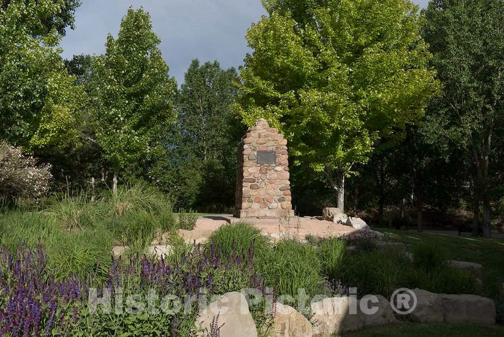 Photo - A Stone Pillar Marking The spot Where, in 1806, Rocky Mountain Explorer Zebulon Pike (for whom Pikes Peak is Named) Once camped- Fine Art Photo Reporduction