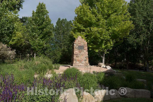Photo - A Stone Pillar Marking The spot Where, in 1806, Rocky Mountain Explorer Zebulon Pike (for whom Pikes Peak is Named) Once camped- Fine Art Photo Reporduction