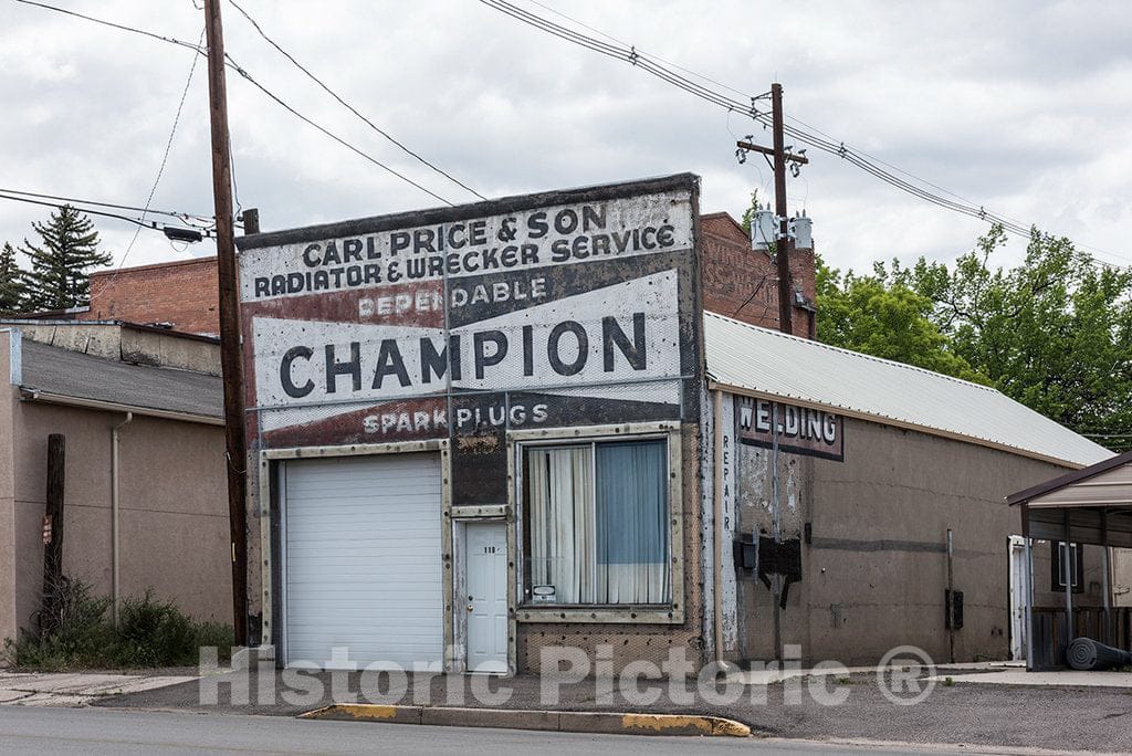 Photo - an Old Wrecker service's Garage in Walsenburg, Colorado- Fine Art Photo Reporduction