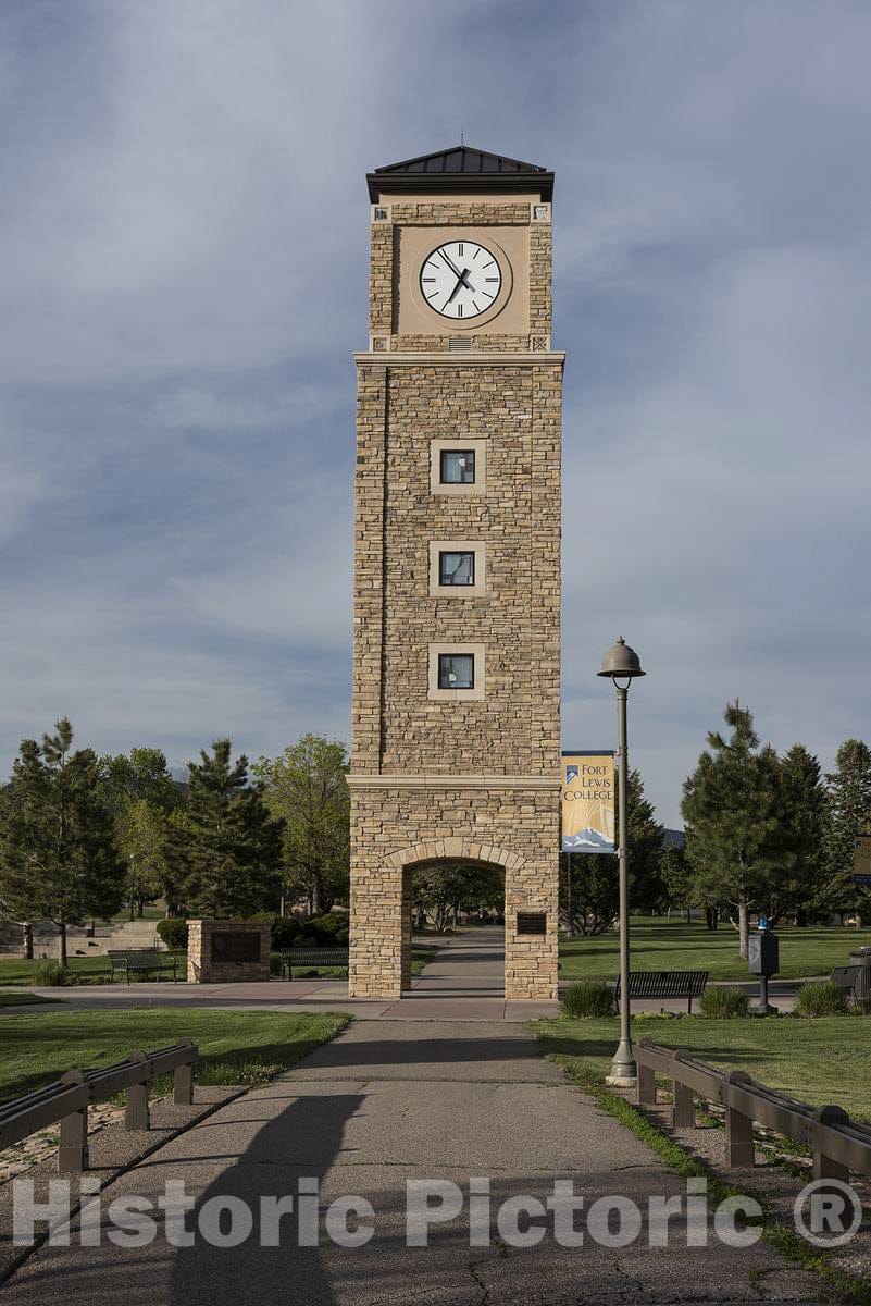 Photo - The Signature Clock Tower at Fort Lewis College in Durango, Colorado- Fine Art Photo Reporduction
