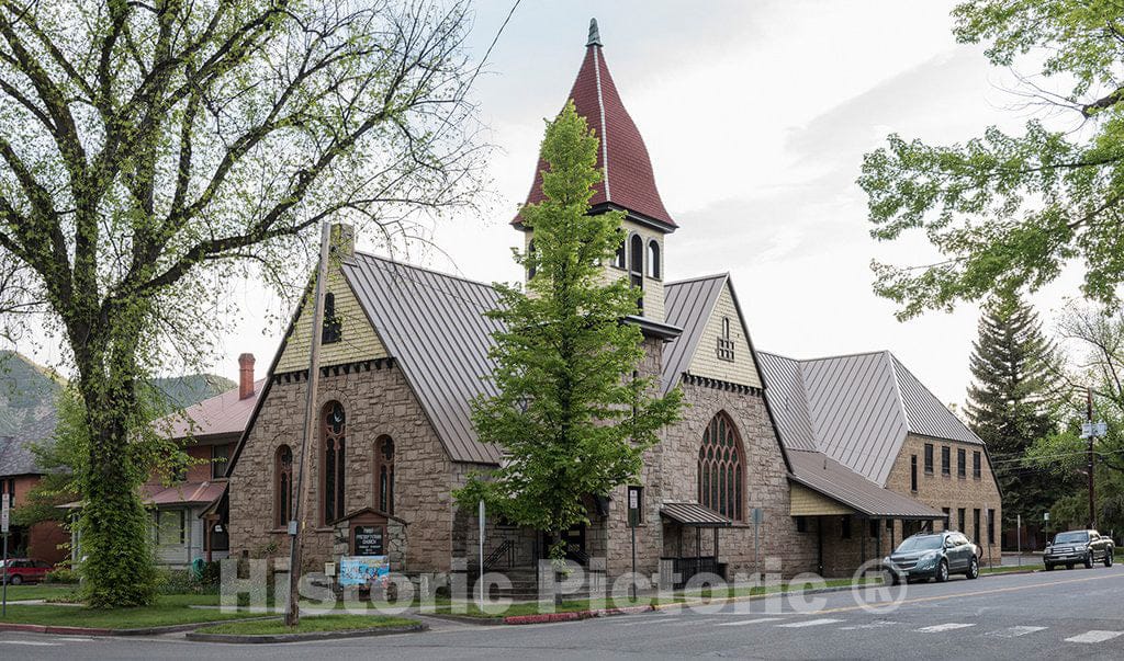 Photo - The 1890, Queen Anne Style First Presbyterian Church in Durango, Colorado, Designed by Brooklyn, New York, Architects L.H. Volk and Sons- Fine Art Photo Reporduction