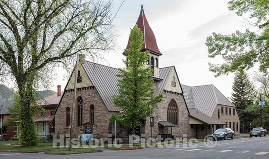 Photo - The 1890, Queen Anne Style First Presbyterian Church in Durango, Colorado, Designed by Brooklyn, New York, Architects L.H. Volk and Sons- Fine Art Photo Reporduction