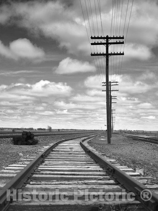 Holly, CO Photo - Railroad tracks approaching the town of Holly, near the Kansas line in Prowers County, Colorado