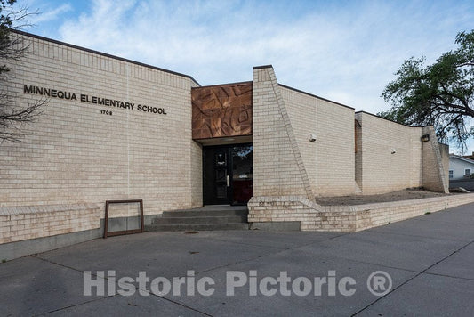 Photo - The Fired-Clay-Block Minnequa Elementary School, Completed in 1978 in Pueblo, Colorado- Fine Art Photo Reporduction