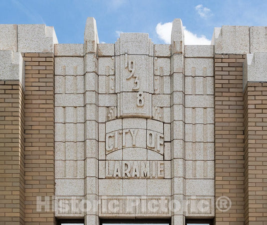 Photo - Art Deco Detail Above The Entrance to City Hall in Laramie, Wyoming- Fine Art Photo Reporduction