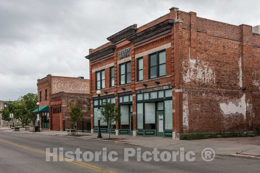 Photo - The late-1875 Becker Hotel, and a neighboring Building Featuring a Faded Vintage Coca-Cola Sign, in Wyoming's Capital, Cheyenne- Fine Art Photo Reporduction