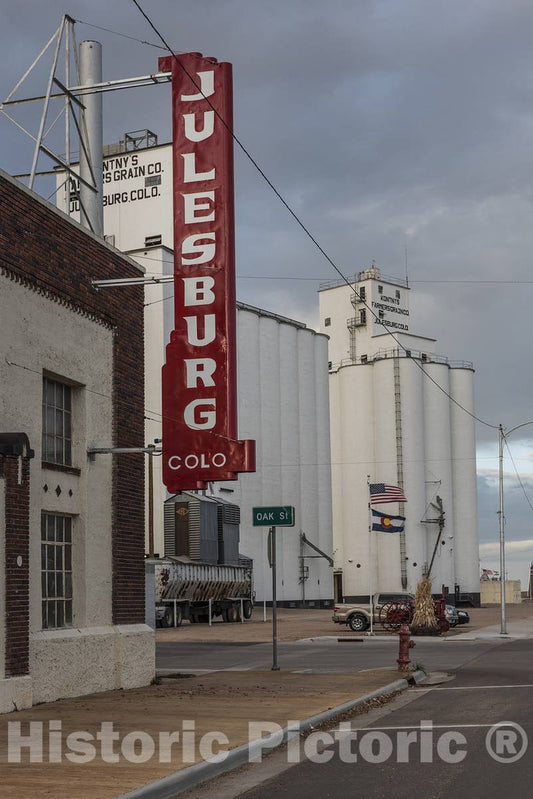 Photo - A Welcome Sign of Sorts in dowtown Julesburg, Colorado, in The Very Northeastern Corner of The State, Near The Nebraska line- Fine Art Photo Reporduction