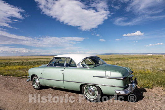 Photo - an Early 1950s Ford Crown Victoria, Left to The Elements (Temporarily) on The Laramie Plain, a vast Grassland South of Laramie- Fine Art Photo Reporduction