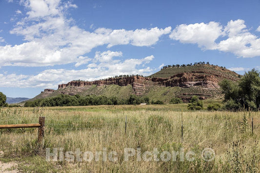 Larimer County, CO Photo - A gnarled red outcropping along U.S. 34, the route to Rocky Mountain National Park between Loveland and Estes Park, in Larimer County, Colorado