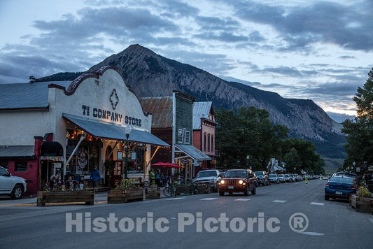 Photo- Scene Along Elk Avenue, The Main Street of Crested Butte, a Town Heavily populated During ski Season Located high in The Rocky Mountains in Gunnison County, Colorado
