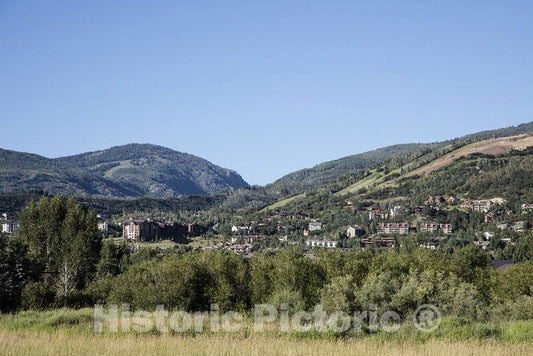 Steamboat Springs, CO Photograph - Summertime View of Steamboat Springs, which is More Often seen by Visitors in Wintertime, When skiiers Approach and The town's Annual Winter Carnival is held