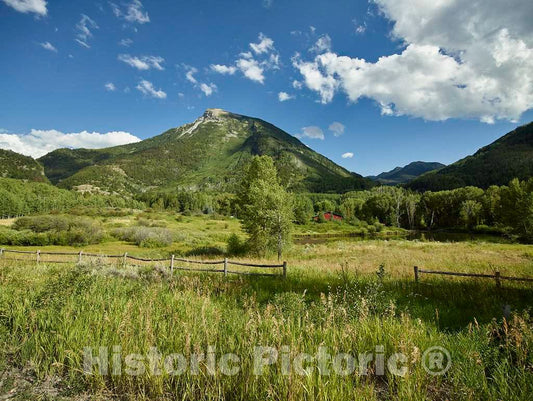 Photo - High Valley and a Distant barn Along The steep and Treacherous one-Lane Road up from The Town of Marble to What is Now- Fine Art Photo Reporduction