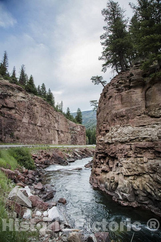 Photo - Rocky Cliffs alongide The (Sometimes) Rushing Crystal River, one of Colorado's Noted Trout Streams, in Pitkin County- Fine Art Photo Reporduction