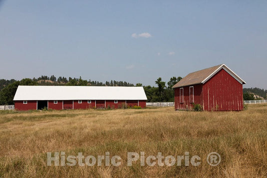 Photo - Barns at the Hadley SY cattle and horse ranch in Crook County, Wyoming, near Sundance- Fine Art Photo Reporduction