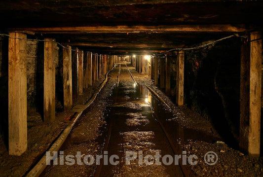 Photo - Rail Tracks Within 1,500 feet of Underground passages at The Beckley Exhibition Coal Mine- Fine Art Photo Reporduction