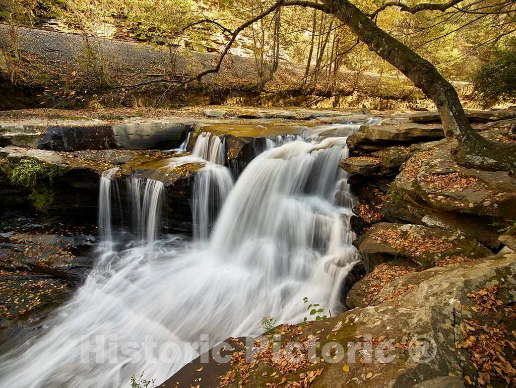 Photo - Dunloup Falls, a Roadside Waterfall with a Drop of 20 feet on The Creek of The Same Name, Near The largely Abandoned Old Coal Town of Thurmond in Fayette County