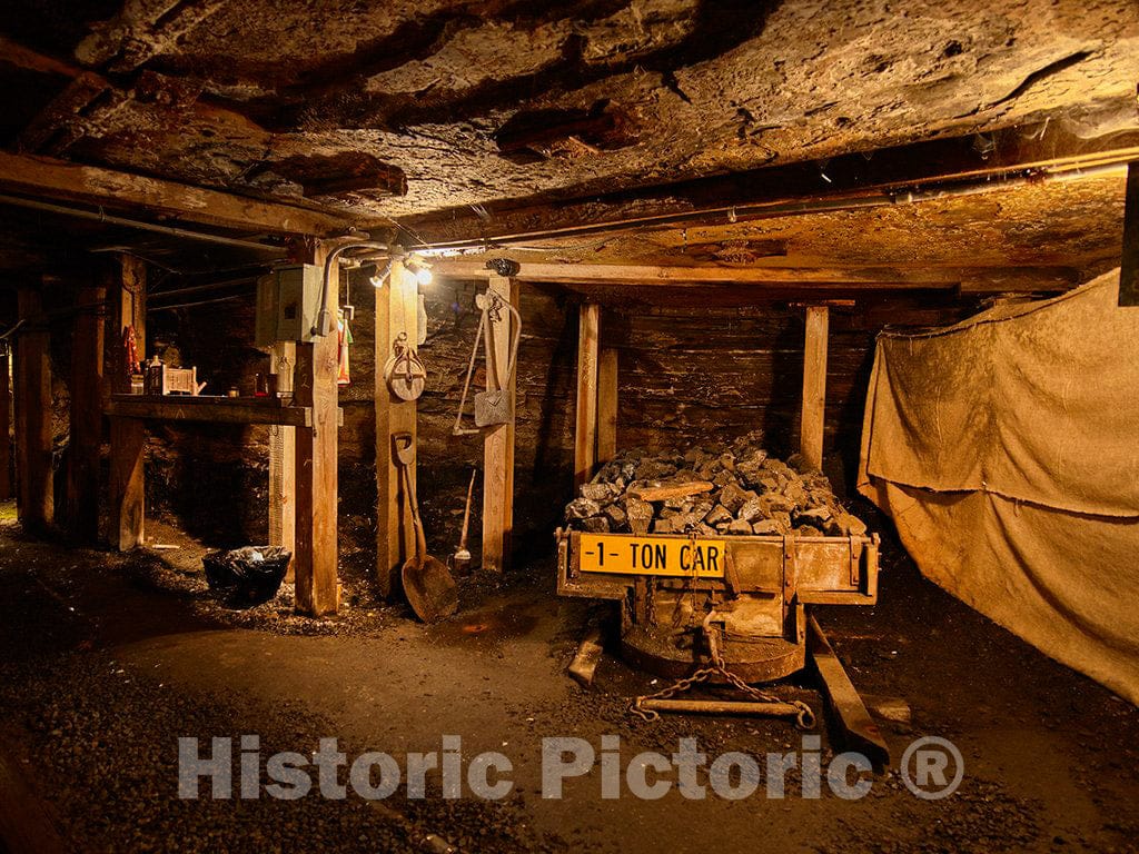 An old ore car within 1,500 feet of underground passages at the Beckley Exhibition Coal Mine, 2