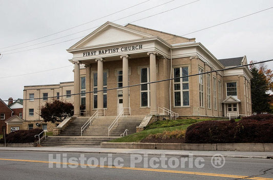 Photo - The First Baptist Church, Built in 1915 in Princeton, West Virginia- Fine Art Photo Reporduction