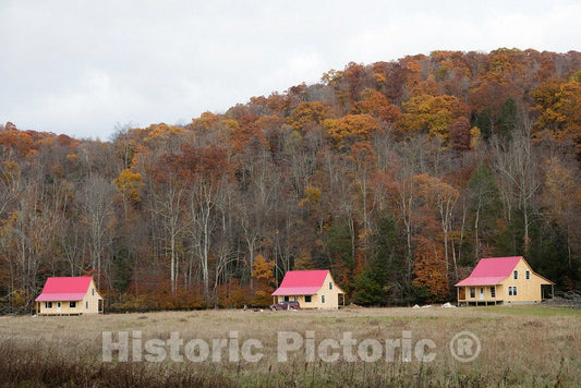Photo - Relatively identical rural cabins in the unincorporated settlement of Czar in Randolph County, West Virginia- Fine Art Photo Reporduction