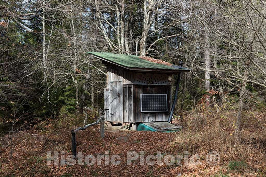 Photo - an Outbuilding, Receiving Energy from its own Solar Panel, at The Mountain Institute, a Community of conservationists on The Slopes of Spruce Knob