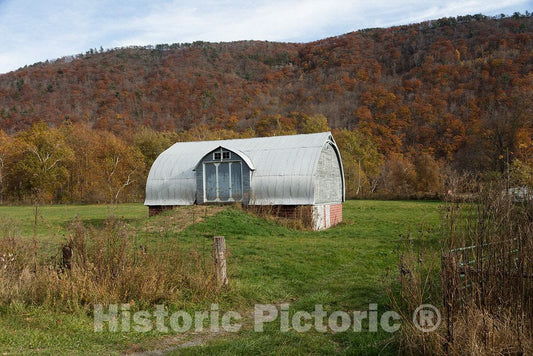 Photo - A"bank barn" near Circleville in Pendleton County, West Virginia- Fine Art Photo Reporduction