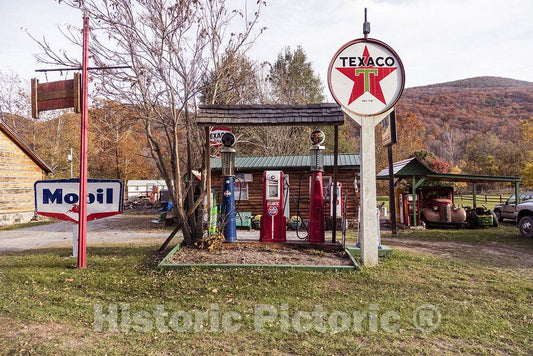 Seneca Rocks, WV Photo - A Vintage Gasoline Station Display at a Tourist-Cabin site in Seneca Rocks, WV