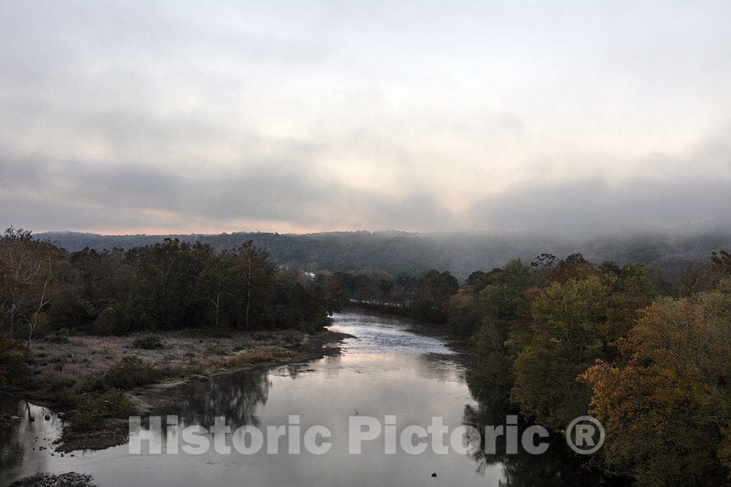 Caldwell, WV Photo - Fog Over The Greenbrier River Near Caldwell, West Virginia