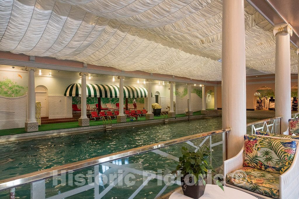 Photo - Elegant Indoor Pool at The Greenbrier Historic Resort Hotel, Built in 1858 just Outside White Sulphur Springs, West Virginia- Fine Art Photo Reporduction