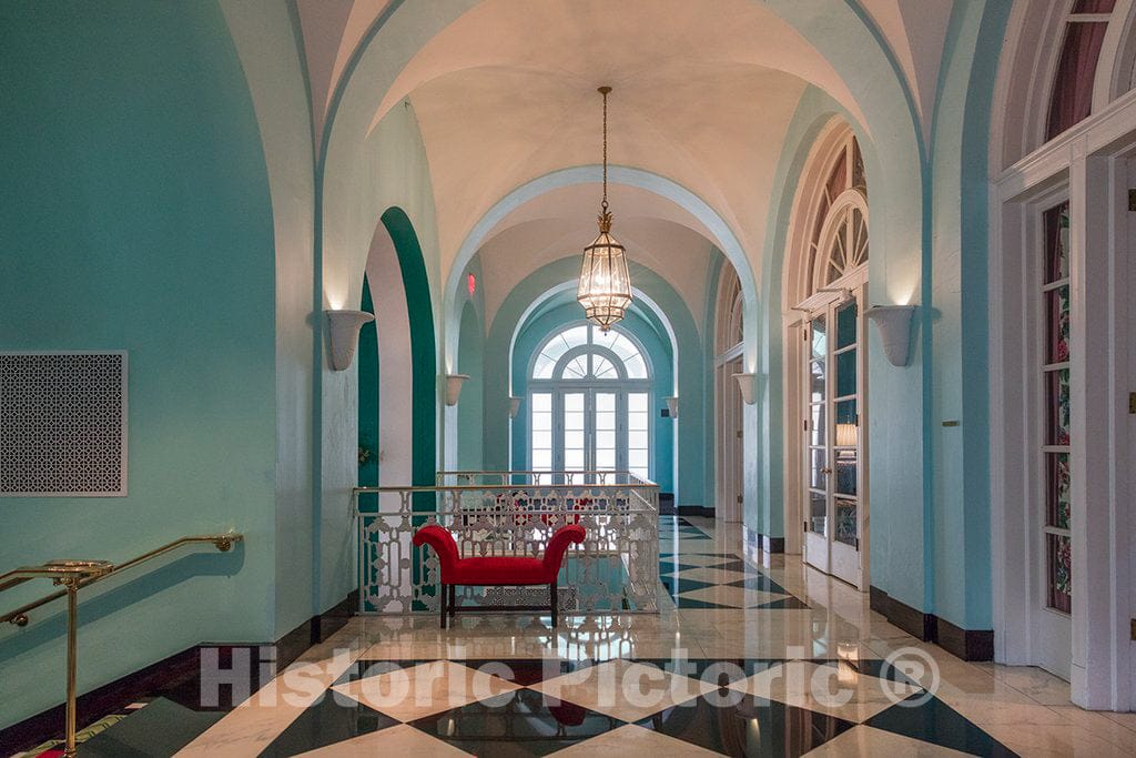 Photo - Hallway at the Greenbrier Historic Resort Hotel, built in 1858 just outside White Sulphur Springs, West Virginia- Fine Art Photo Reporduction