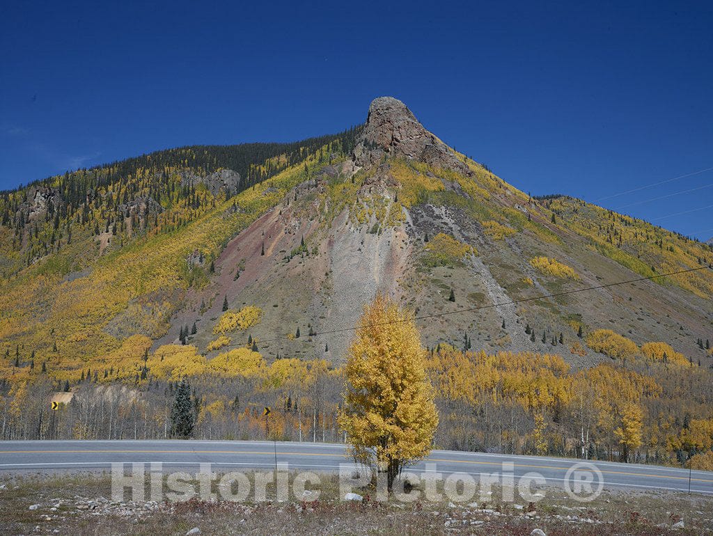 San Juan County, CO Photo - Vivid Fall Colors on The hillsides Between Ouray and Silverton in San Juan County, CO.